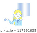 イラスト素材：接客しながら対応に困っているビジネスウーマン 117991635
