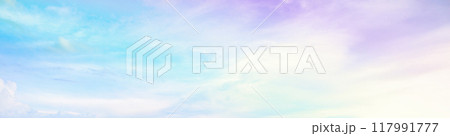 Beautiful rainbow pastel color with clouds and blue sky Beautiful rainbow pastel color with clouds and blue sky 117991777