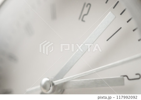 close up of silver metal clock close up of silver metal clock 117992092