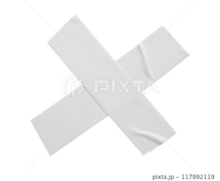 White adhesive sticky tapes isolated on white background 117992119