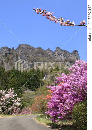 新緑の群馬県妙義山の風景 117992399