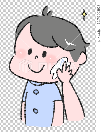 こどものスキンケアのイラスト 117992608