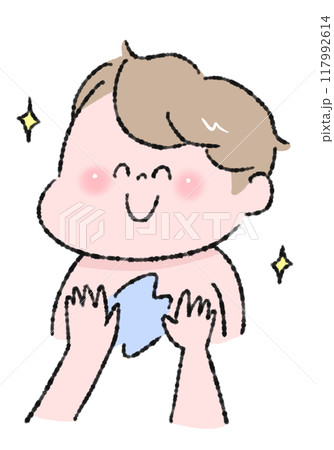 こどものスキンケアのイラスト こどものスキンケアのイラスト 117992614