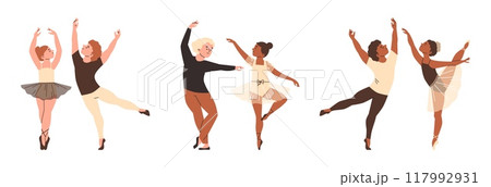 Children's ballet poses vector set 117992931