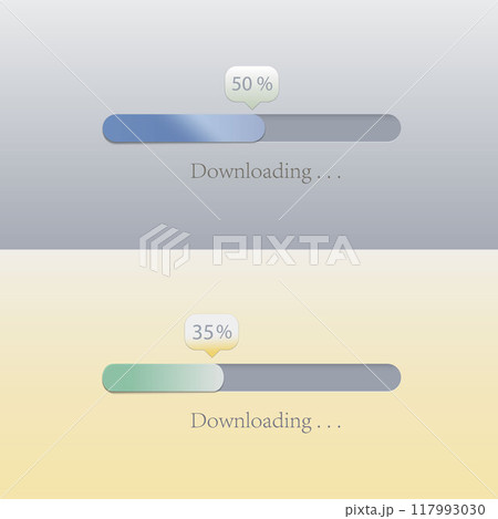 Vector Illustration Loading Bar Set. Modern Web Downloading Element Collection Vector Illustration Loading Bar Set. Modern Web Downloading Element Collection 117993030