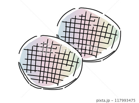 半導体シリコンウェハーのシンプル線画 117993475