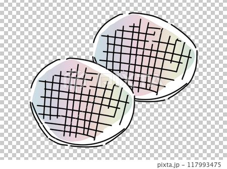 半導体シリコンウェハーのシンプル線画 117993475