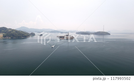 瀬戸内海の軍艦島【契島】空撮　TIG_005 117993502