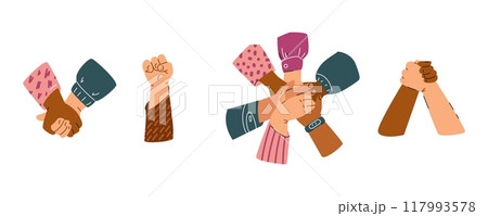 Intertwined hands for equality vector set 117993578