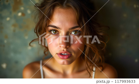 Attractive young woman portrait, looking...のイラスト素材 [117993633] - PIXTA