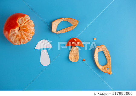 tangerine peel craft, tutorial, top view 117993866