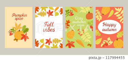 Autumn greeting cards or set of covers Autumn greeting cards or set of covers 117994455