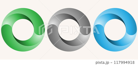 Abstract color circles like eco concept logo or icon. Abstract spiral swirl dynamic optical illusion. 117994918