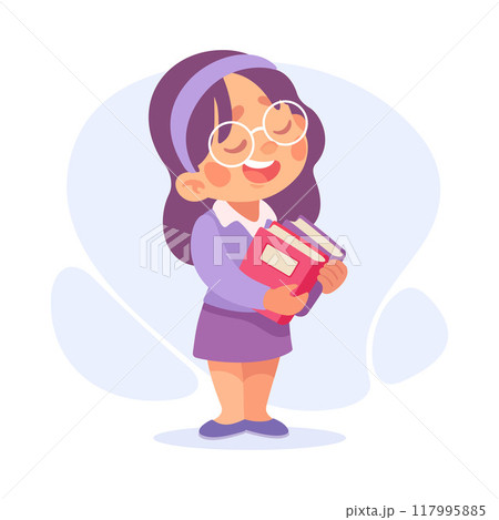 Girl Teacher with Books as Child Profession Vector Illustration 117995885