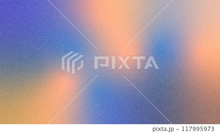 抽象的なオレンジとブルーのノイズグラデーションの背景イラスト 117995973