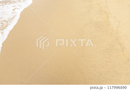 砂浜に打ち寄せる波 117996890