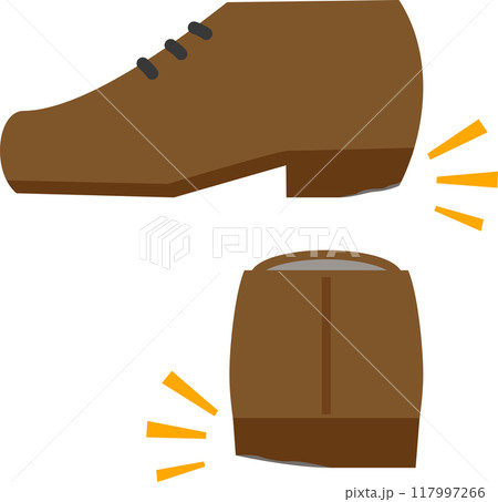 かかと部分がすり減ったメンズビジネスシューズ かかと部分がすり減ったメンズビジネスシューズ 117997266