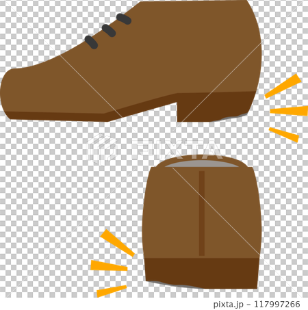 かかと部分がすり減ったメンズビジネスシューズ かかと部分がすり減ったメンズビジネスシューズ 117997266