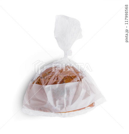 Packaged whole grain bread on white background Packaged whole grain bread on white background 117998568