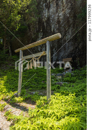 日本 三重県志摩市磯部町にあるおうむ岩の鳥居 日本 三重県志摩市磯部町にあるおうむ岩の鳥居 117999236