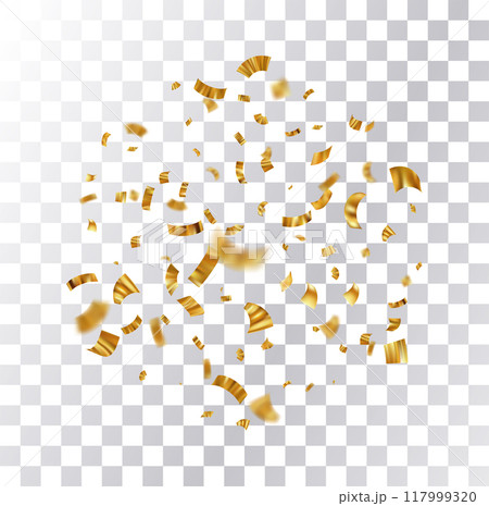 Golden confetti. Explosion of gold ribbon...のイラスト素材 [117999320] - PIXTA