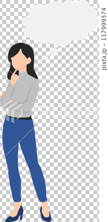 考え事をする女性のイラスト 117999374