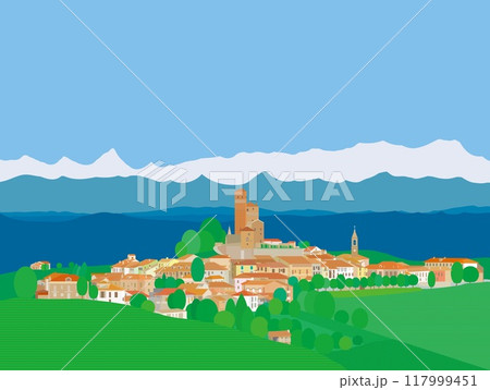 セッラルンガ・ダルバ　serralunga d'alba　ピエモンテ　piemonte　イタリア　夏 117999451