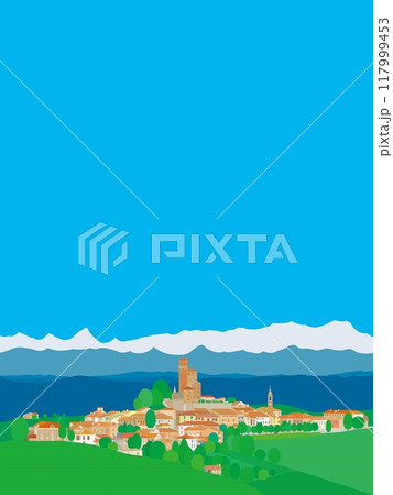 セッラルンガ・ダルバ　serralunga d'alba　ピエモンテ　piemonte　イタリア　夏 117999453