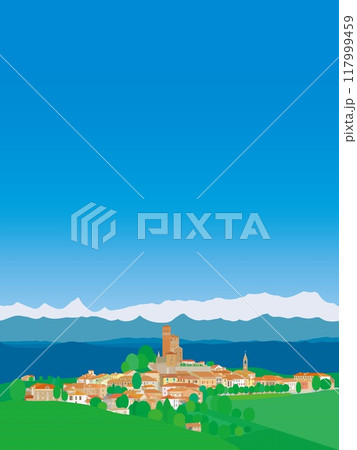 セッラルンガ・ダルバ　serralunga d'alba　ピエモンテ　piemonte　イタリア　夏 117999459