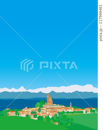 セッラルンガ・ダルバ　serralunga d'alba　ピエモンテ　piemonte　イタリア　夏 117999461