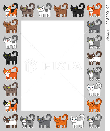 Creative cats square frame with text place. 118000106