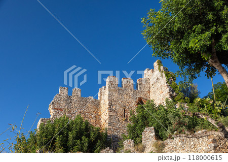 Landscape with walls and landward fortress on a sunny summer day. Landscape with walls and landward fortress on a sunny summer day. 118000615