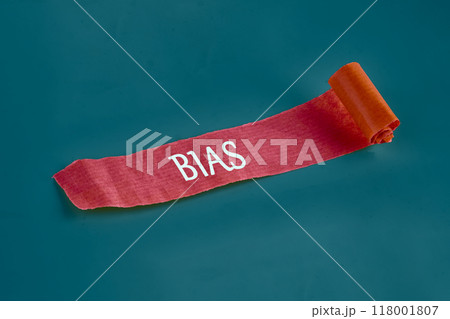 Business bias concept. BIAS on an unfolded piece of paper 118001807