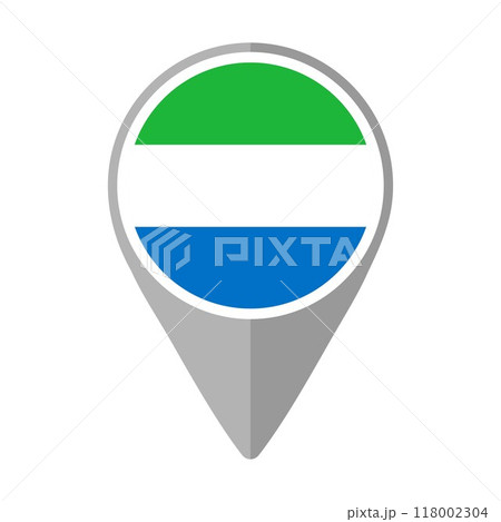 Sierra Leone Flag on Location Pin	 118002304