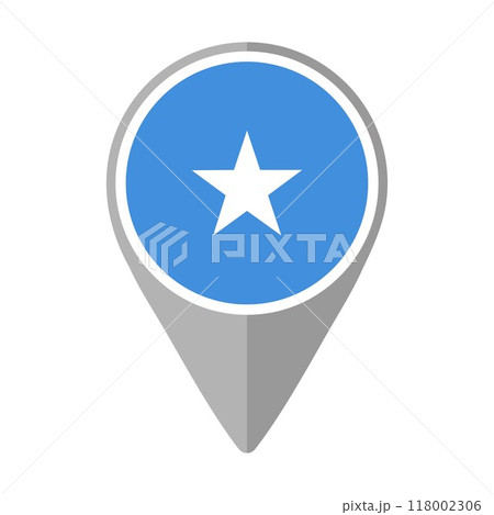 Somalia Flag on Location Pin	 118002306