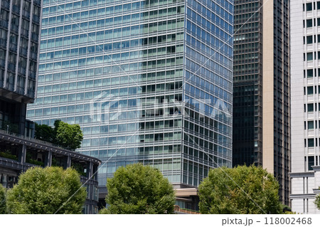 東京丸ノ内の緑のあるオフィス街の風景 118002468