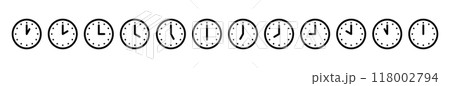 シンプルな時計のイラストアイコンセット 118002794