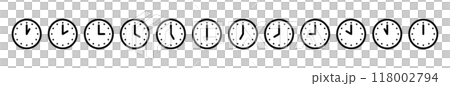 シンプルな時計のイラストアイコンセット 118002794
