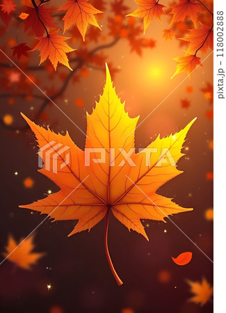 秋の紅葉が光り輝いている 秋の紅葉が光り輝いている 118002888