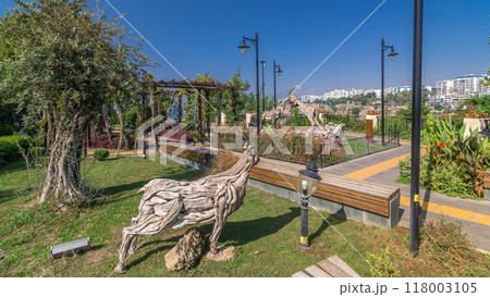 Meremerli park timelapse hyperlapse, located on the top of the rocky cliff in Antalya. 118003105