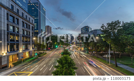 Old Hill Street Police Station historic building in Singapore day to night timelapse. 118003175