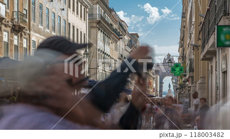 Augusta Street seen with the Triumphal Arch timelapse 118003482