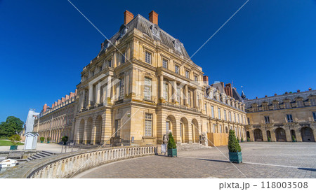 Beautiful Medieval landmark - royal hunting castle Fontainbleau timelapse hyperlapse. Beautiful Medieval landmark - royal hunting castle Fontainbleau timelapse hyperlapse. 118003508