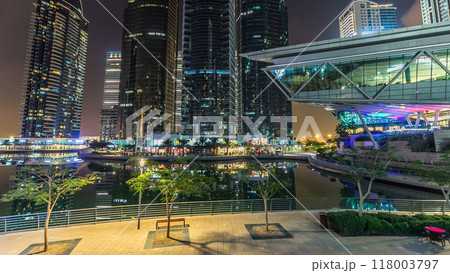 Residential buildings in Jumeirah Lake Towers timelapse hyperlapse in Dubai, UAE. Residential buildings in Jumeirah Lake Towers timelapse hyperlapse in Dubai, UAE. 118003797