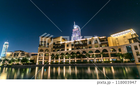 Souk and hotel in Dubai downtown timelapse in Dubai, UAE Souk and hotel in Dubai downtown timelapse in Dubai, UAE 118003947