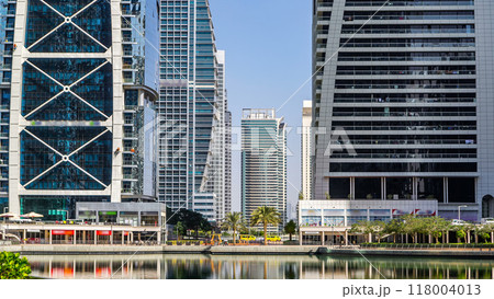 Residential buildings in Jumeirah Lake Towers timelapse in Dubai, UAE. Residential buildings in Jumeirah Lake Towers timelapse in Dubai, UAE. 118004013