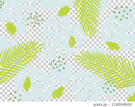 Stylish botanical background of tropical plants 118004600