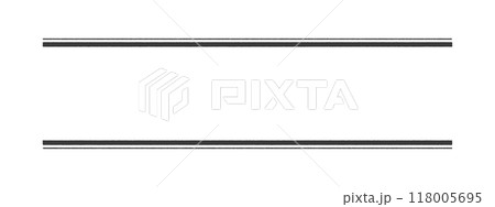 手書きのシンプルな直線の飾り罫 - 二重の黒いラインの文字装飾のフレーム素材 - 子持ち罫 118005695