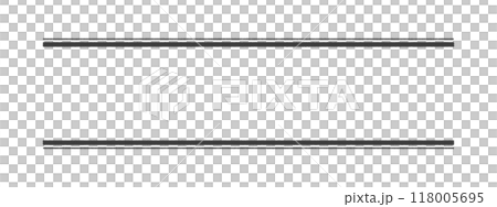 手書きのシンプルな直線の飾り罫 - 二重の黒いラインの文字装飾のフレーム素材 - 子持ち罫 118005695