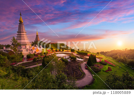 Temples at Doi Inthanon, the highest peak in Thailand, Chiang Mai Province, Thailand, Southeast Asia, Asia 118005889